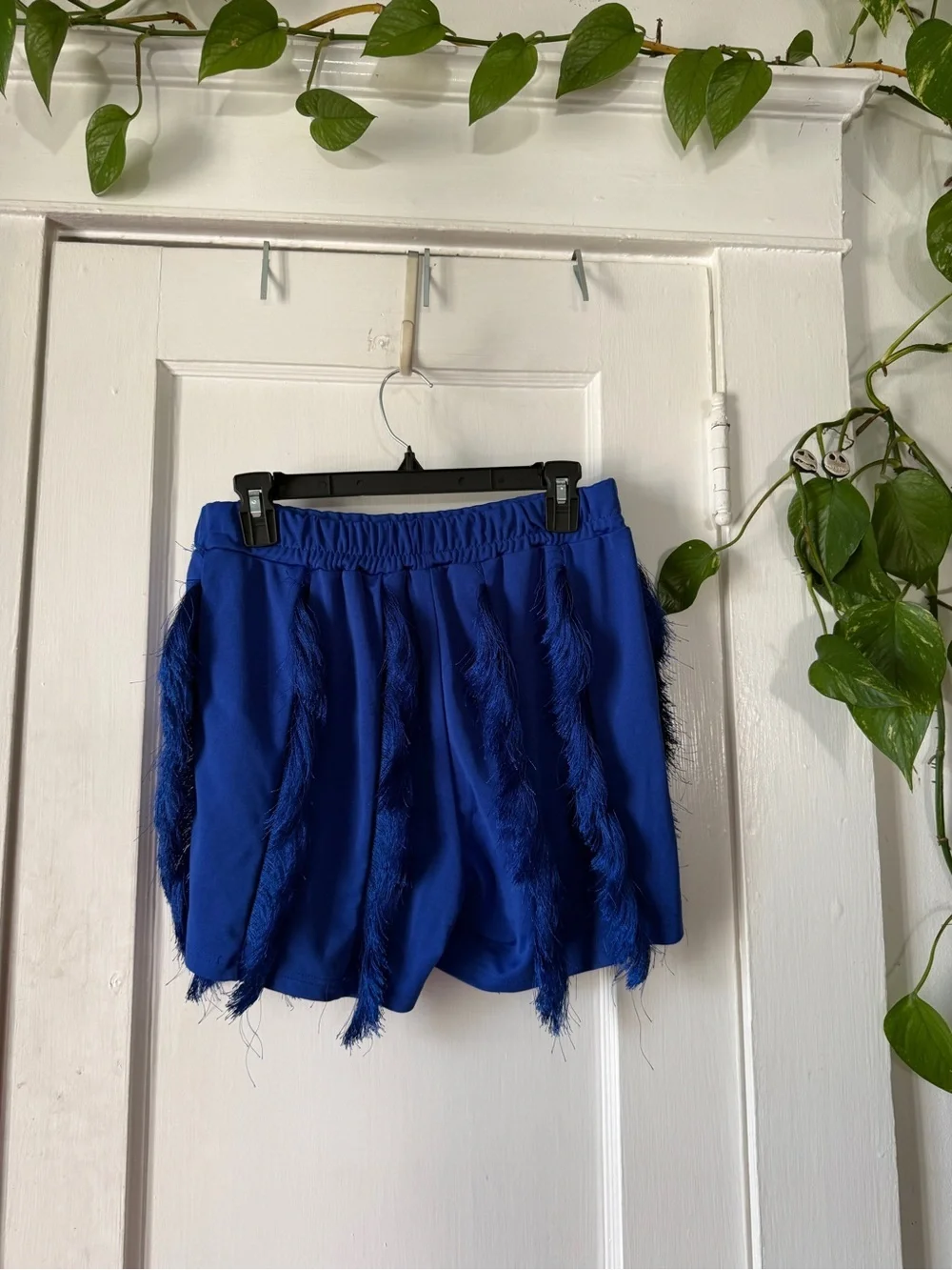 Electric Blue Fringe size 2XL Mini shorts
